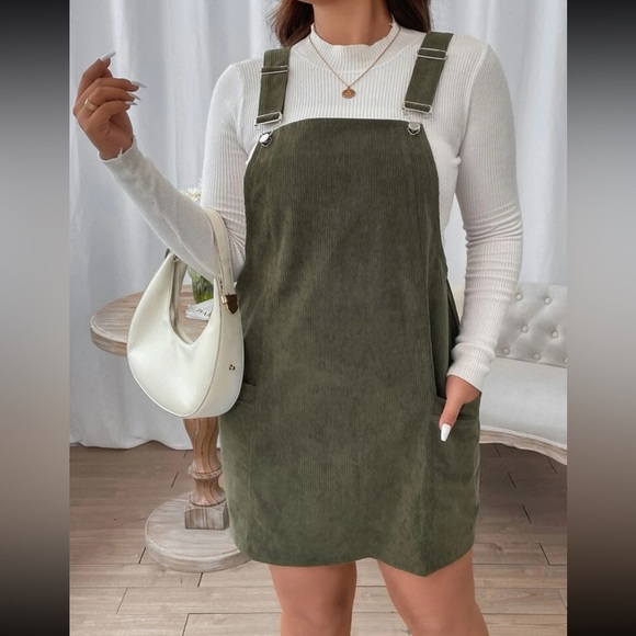 Boho plus size overall corduroy dress - Picture 5 of 16